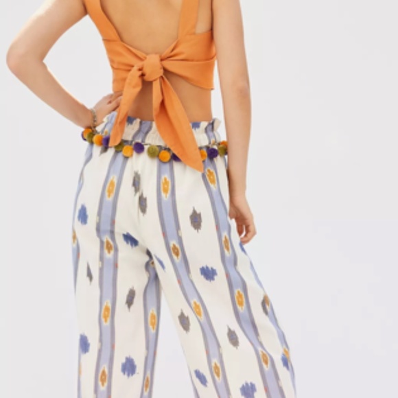 Anthropologie Ollari Pom Pom Wide-Leg Pants Size XSP - Picture 4 of 6